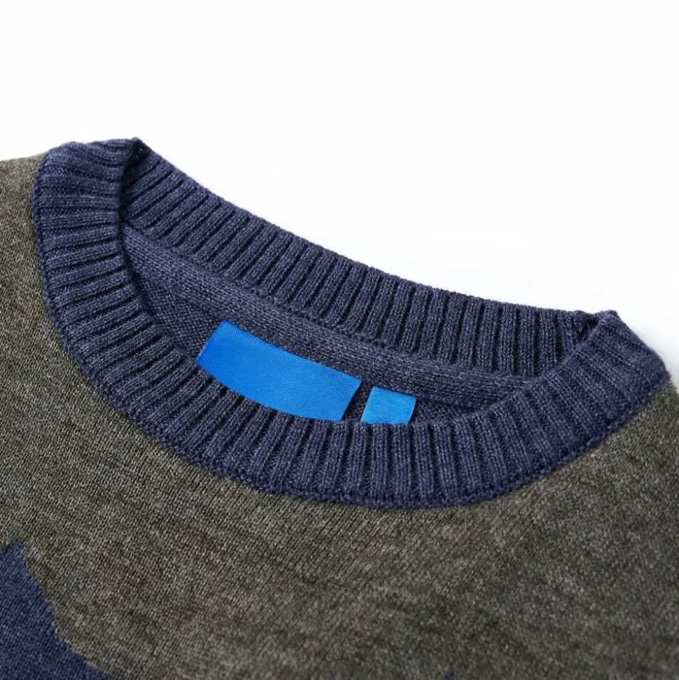 Kindertrui gebreid 92 marineblauw