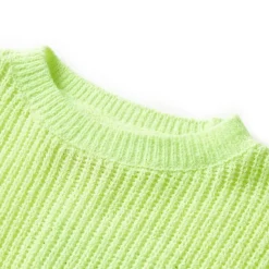 Kindertrui gebreid 116 neongeel