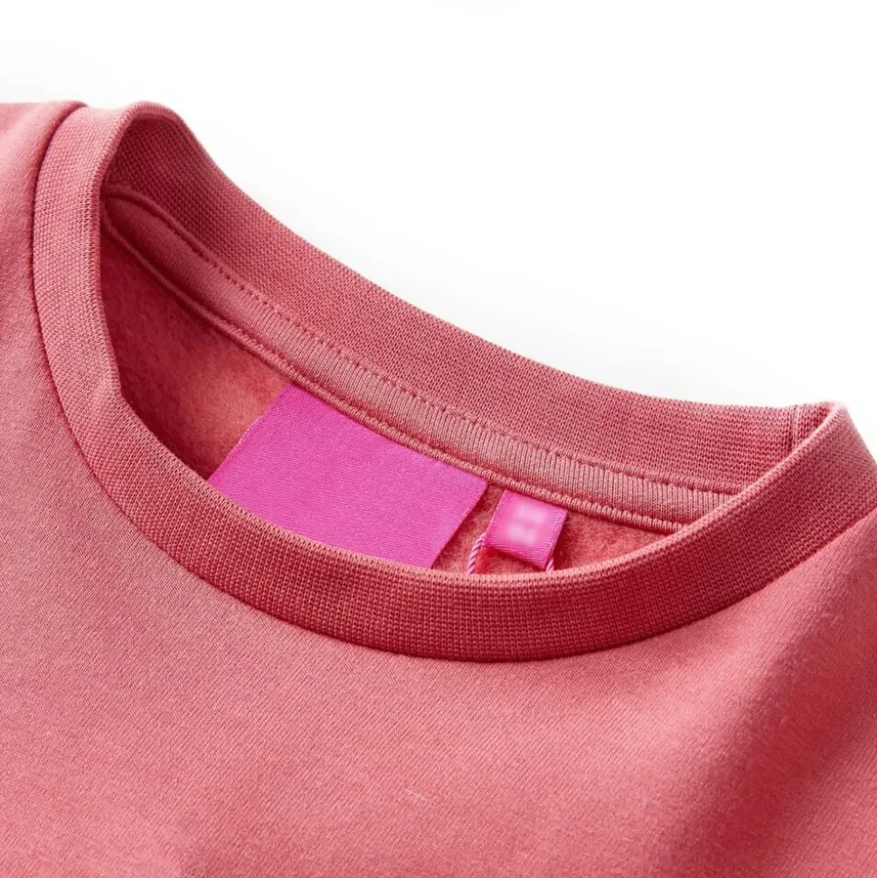Kindertrui kleurenblok 92 roze en hennakleurig