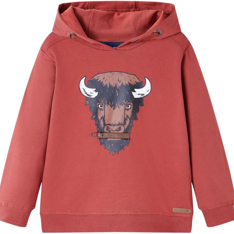 Kindertrui met capuchon 104 roodbruin