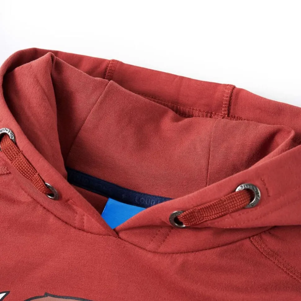 Kindertrui met capuchon 104 roodbruin