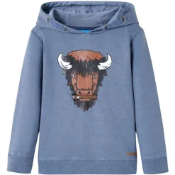Kindertrui met capuchon 104 gemêleerd blauw