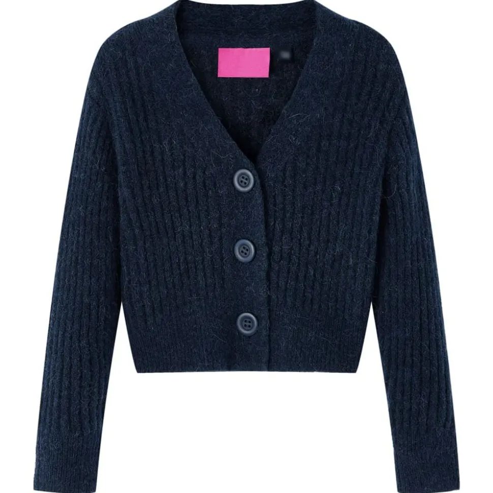 Kindervest gebreid 104 marineblauw