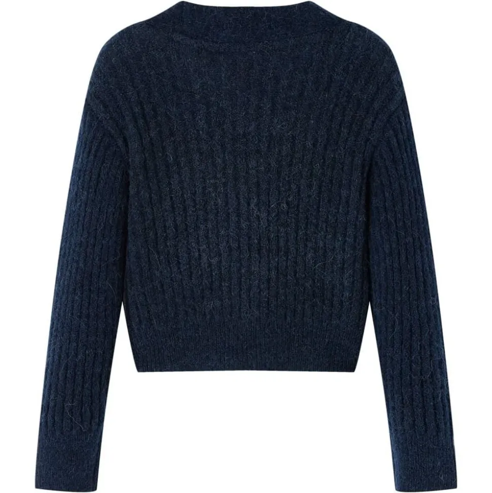 Kindervest gebreid 104 marineblauw