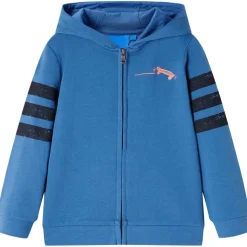 Kindervest met capuchon 104 blauw