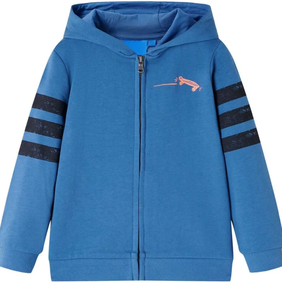 Kindervest met capuchon 104 blauw