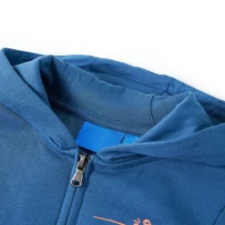 Kindervest met capuchon 104 blauw