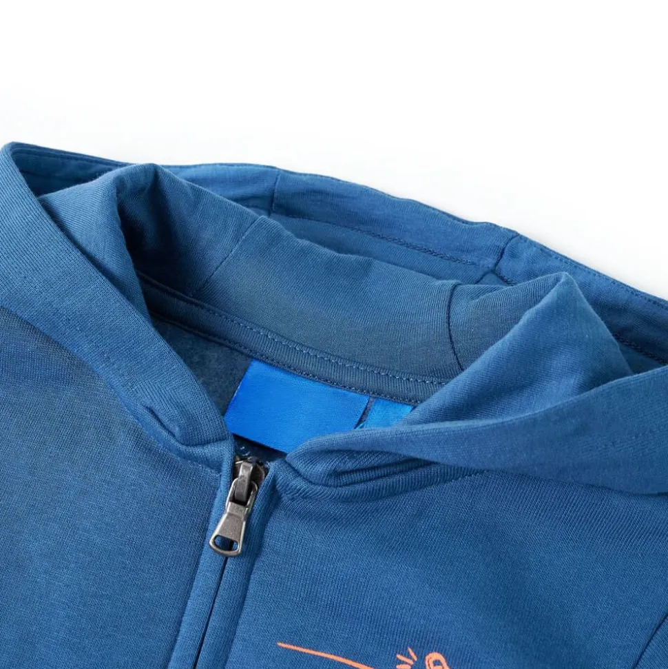 Kindervest met capuchon 104 blauw