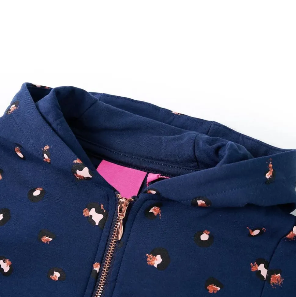 Kindervest met capuchon 92 marineblauw