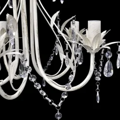 Kristallen kroonluchter met wit elegant design (5 lampen)
