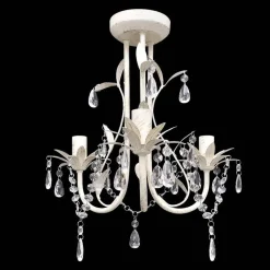 Kristallen kroonluchter met wit elegant design (3 lampen)
