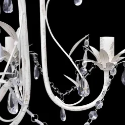 Kristallen kroonluchter met wit elegant design (3 lampen)