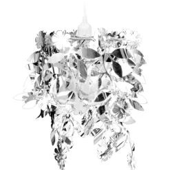 Kroonluchter met pailletten in de vorm van blaadjes 21,5x30 cm zilver