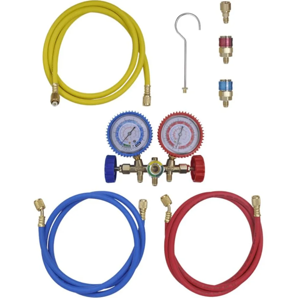 Manometer set voor airco met 2-richtingen