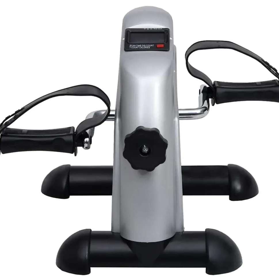 Mini Hometrainer met plastic vliegwiel (zilver)