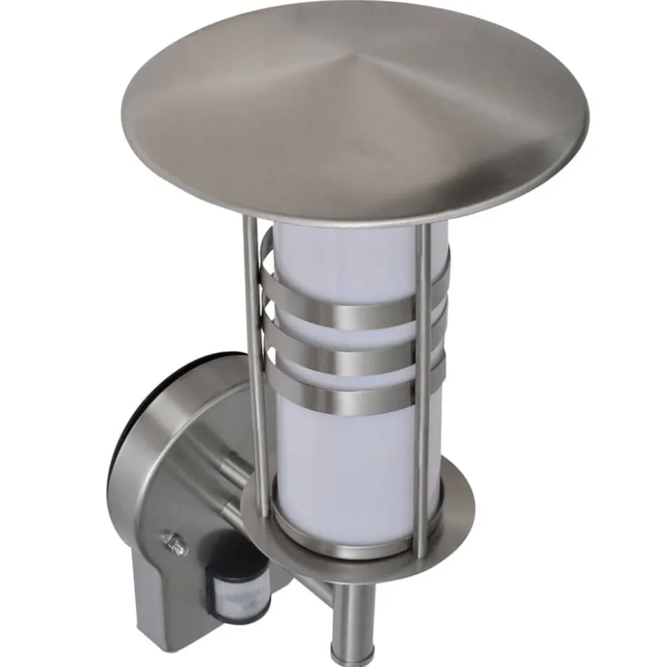 Pagode vormige RVS wandlamp met bewegingssensor