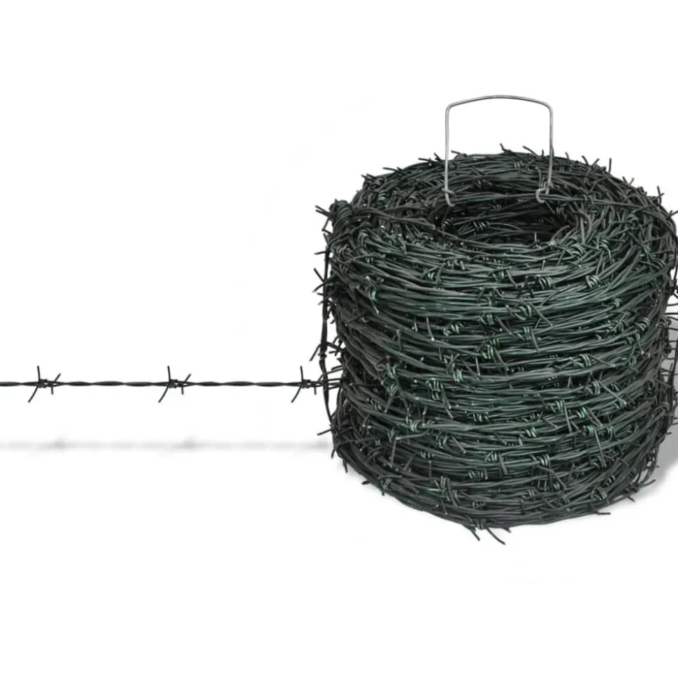 Prikkeldraad op rol 100 m groen