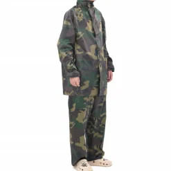 Regenpak 2-delig met capuchon (heren / camouflage / maat M)
