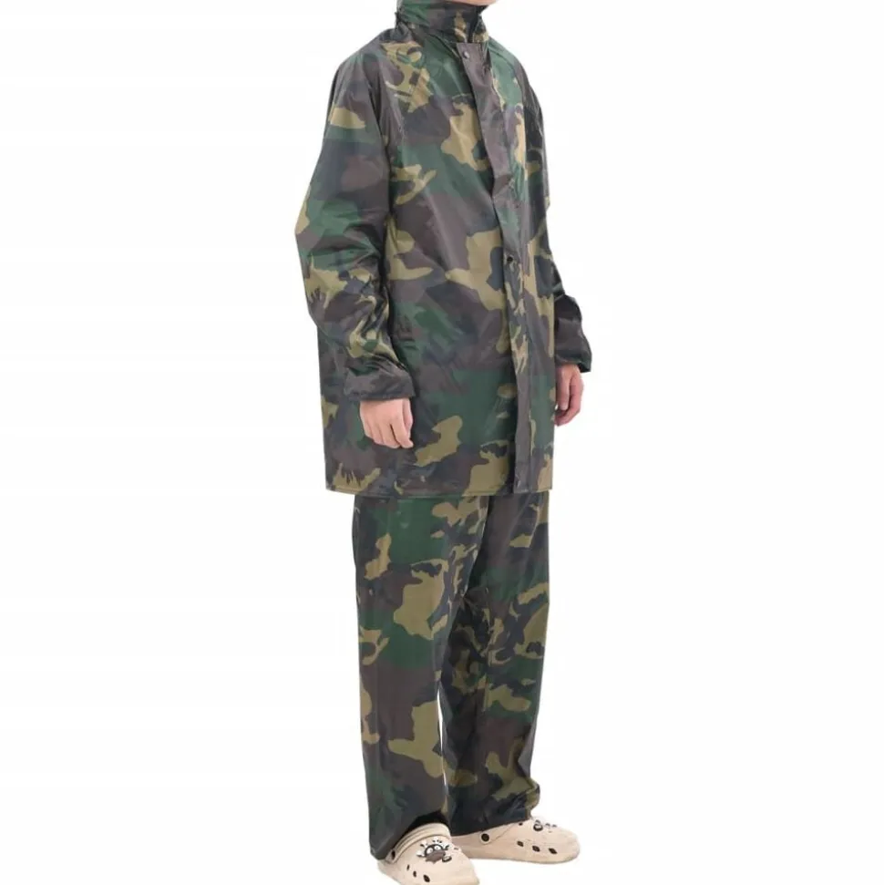 Regenpak 2-delig met capuchon (heren / camouflage / maat M)