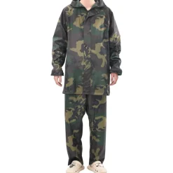 Regenpak 2-delig met capuchon (heren / camouflage / maat M)