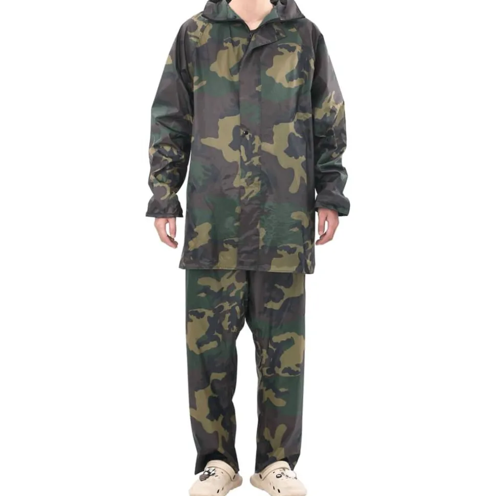 Regenpak 2-delig met capuchon (heren / camouflage / maat M)