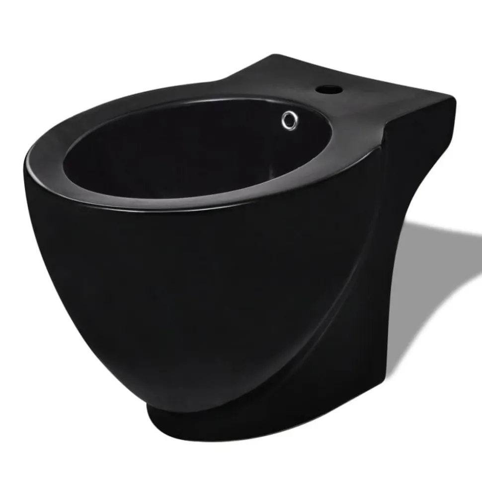 Ronde staande keramieken bidet (zwart)
