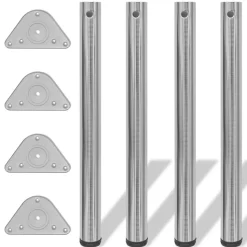 Tafelpoten in hoogte verstelbaar geborsteld nikkel 710 mm 4 st