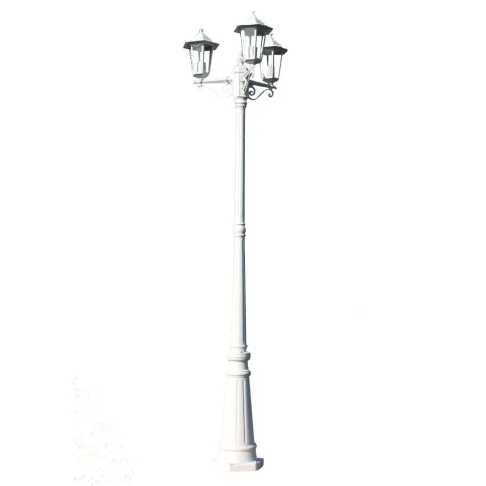 Tuinlantaarn Kingston 3-arms 215 cm wit
