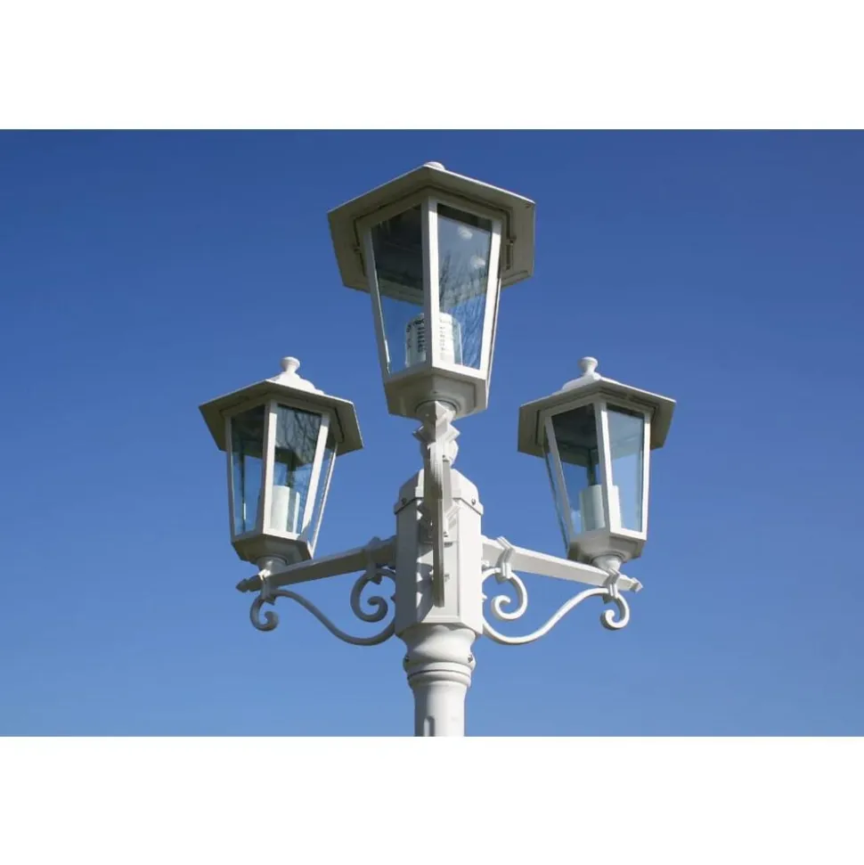 Tuinlantaarn Kingston 3-arms 215 cm wit