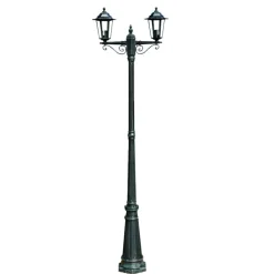 Tuinlantaarn Preston 2-arms 215 cm donkergroen