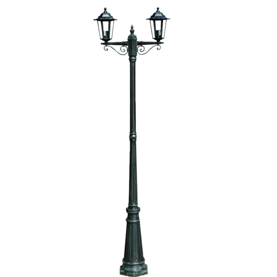 Tuinlantaarn Preston 2-arms 215 cm donkergroen