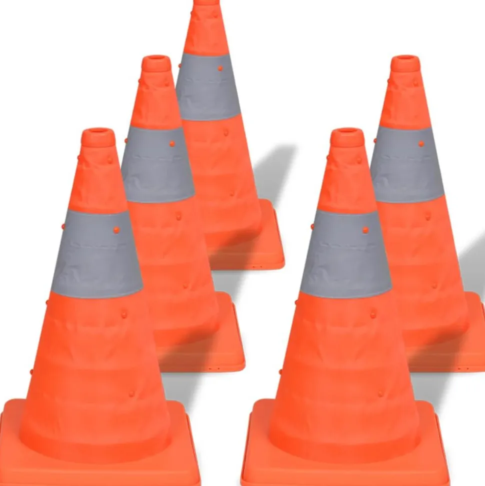 Verkeerskegel uitvouwbaar 42 cm 5 stuks