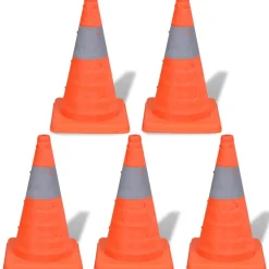 Verkeerskegel uitvouwbaar 42 cm 5 stuks