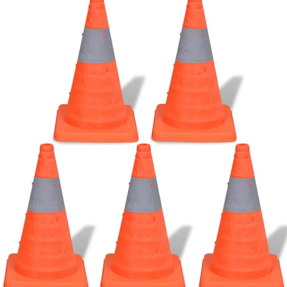 Verkeerskegel uitvouwbaar 42 cm 5 stuks
