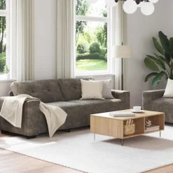 vidaXL | Bank | 2 pcs Donkergrijs 221 x 78 x 80 cm Kunstleer