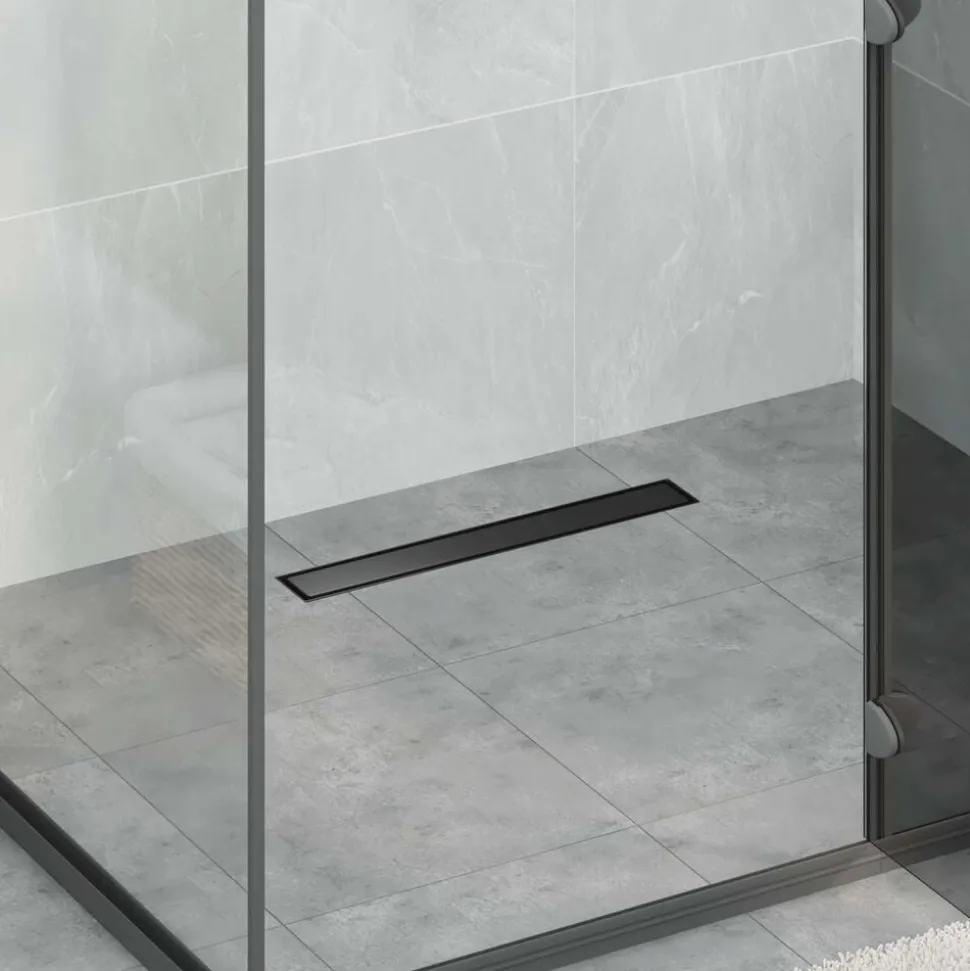 vidaXL 2 in 1 Doucheafvoer Zwart 50 cm Roestvrij staal 304