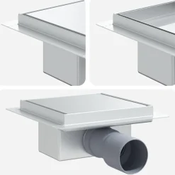 vidaXL 2 in 1 Doucheafvoer Zilver 15 x 15 cm Roestvrij staal 304