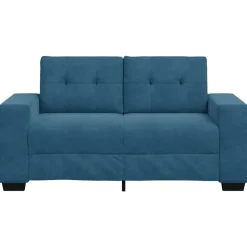 vidaXL | Loveseat | met kussen Blauw Fluweel