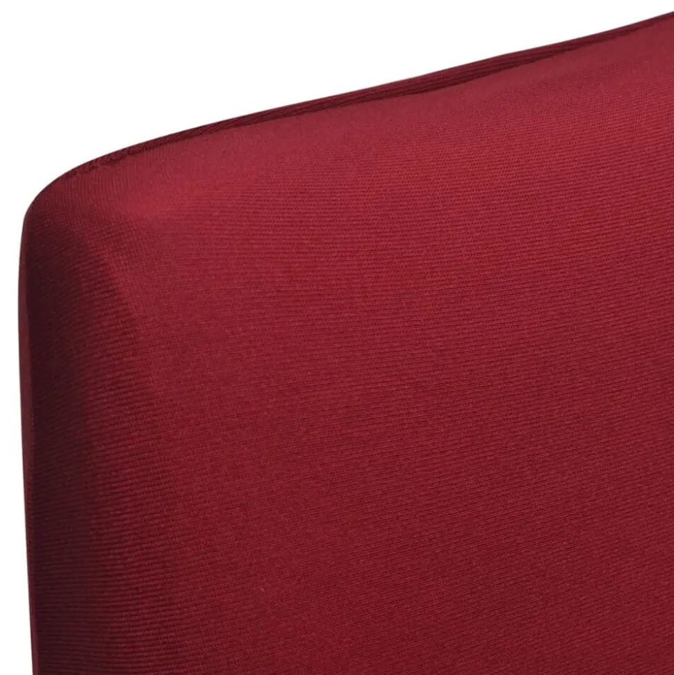vidaXL 6 st Stoelhoes stretch recht bordeaux