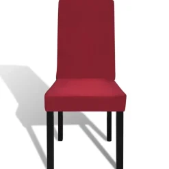 vidaXL 6 st Stoelhoes stretch recht bordeaux