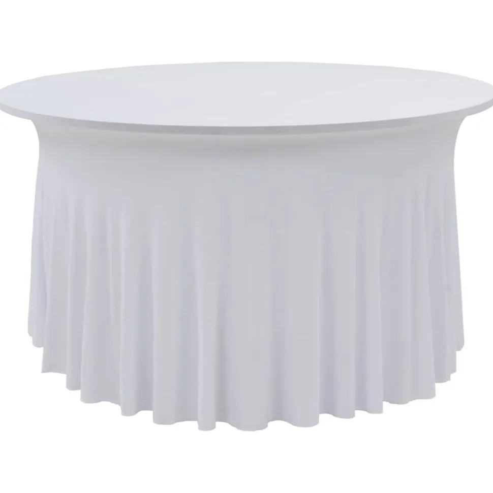 vidaXL 2 st Tafelhoezen stretch met rok 120x74 cm wit