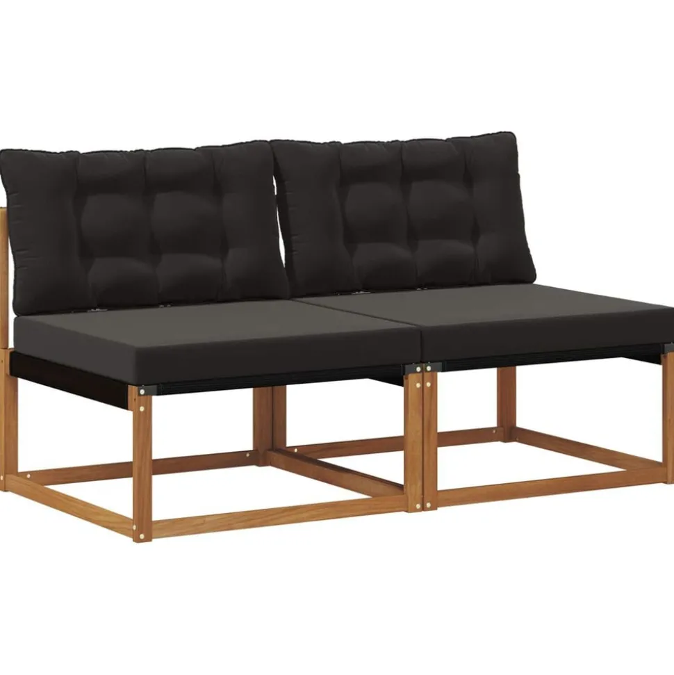 vidaXL 2 Stuk Buiten Midden Sofa Massief Acaciahout Naturel