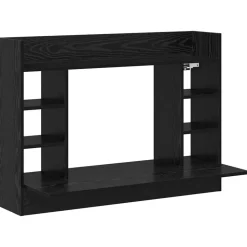 vidaXL Aan de muur bevestigd bureau Zwart eiken 105 x 48 x 75 cm