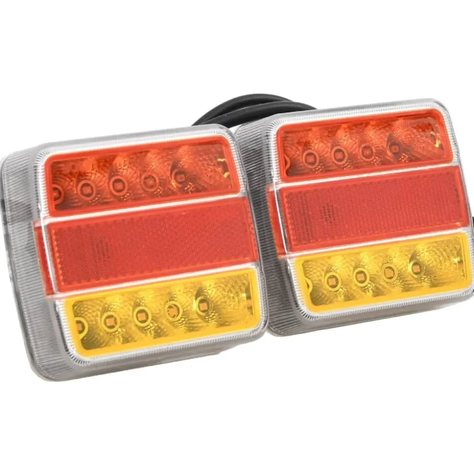 vidaXL Aanhangerlampen 2 st LED-lamp 12 V 10,5x7,5x10 cm rood