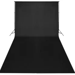 vidaXL Achtergrond zonder standaard 300x300 cm katoen zwart