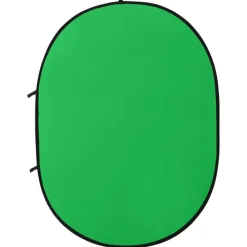 vidaXL Achtergrondscherm studio 2-in-1 ovaal 200x150 cm groen en blauw