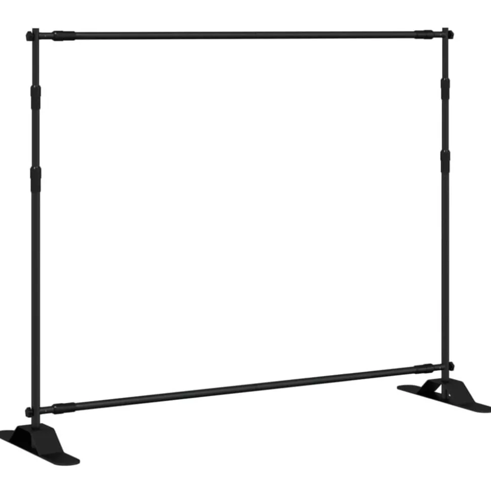 vidaXL Achtergrondstandaard 254x243 cm staal zwart