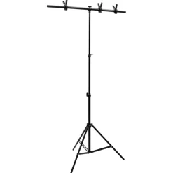 vidaXL Achtergrondstandaard T-vormig 91x60x(70-200) cm zwart