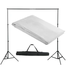 vidaXL Achtergrondsysteem 300x300 cm wit