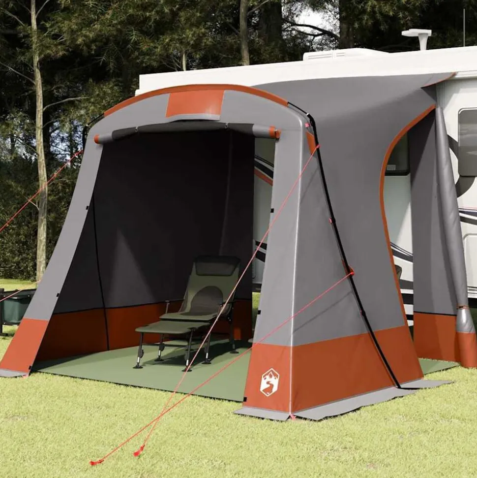 vidaXL Achterkleptent met dak Grijs en Oranje 285 x 255 x 245 cm taft